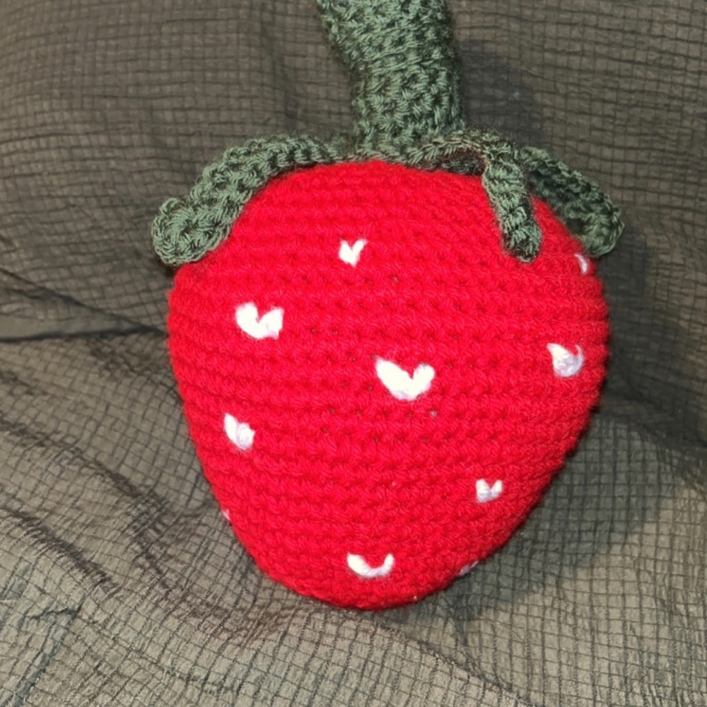 Handmade Red Strawberry Crochet Plush